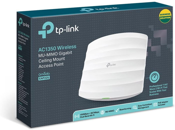 TP-Link Omada EAP225 Punto de Acceso Inalámbrico AC1350 Blanco